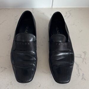 Prada Men's Elegant Black Slip-On Loafers